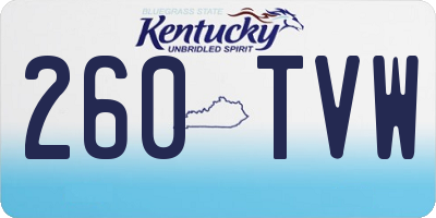 KY license plate 260TVW