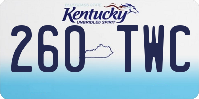 KY license plate 260TWC