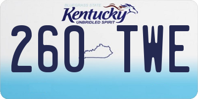 KY license plate 260TWE