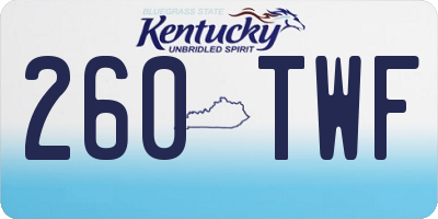 KY license plate 260TWF
