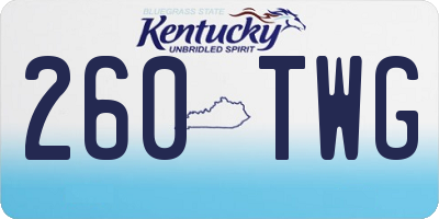KY license plate 260TWG