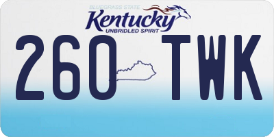 KY license plate 260TWK