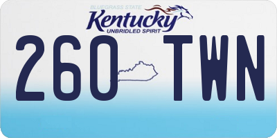KY license plate 260TWN