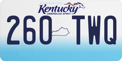 KY license plate 260TWQ