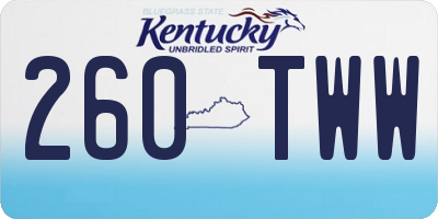 KY license plate 260TWW
