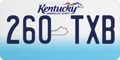 KY license plate 260TXB
