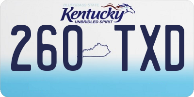 KY license plate 260TXD