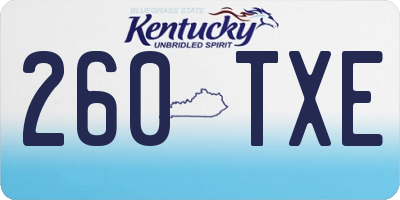 KY license plate 260TXE
