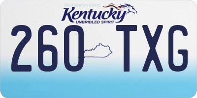 KY license plate 260TXG
