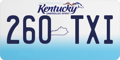 KY license plate 260TXI