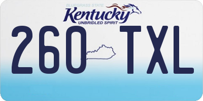KY license plate 260TXL
