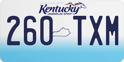 KY license plate 260TXM