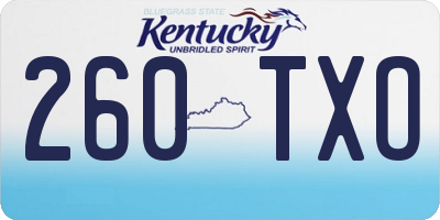KY license plate 260TXO