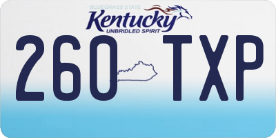 KY license plate 260TXP