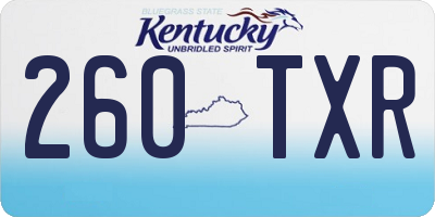 KY license plate 260TXR
