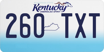 KY license plate 260TXT