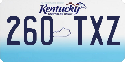 KY license plate 260TXZ