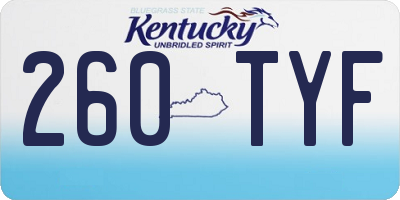 KY license plate 260TYF