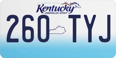 KY license plate 260TYJ