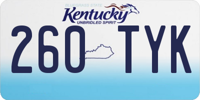 KY license plate 260TYK