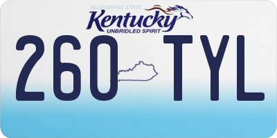 KY license plate 260TYL