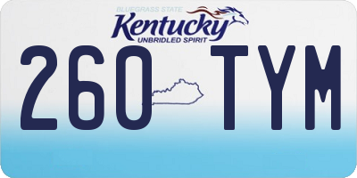 KY license plate 260TYM