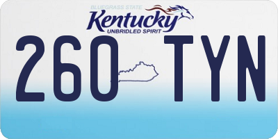 KY license plate 260TYN