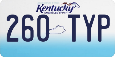 KY license plate 260TYP