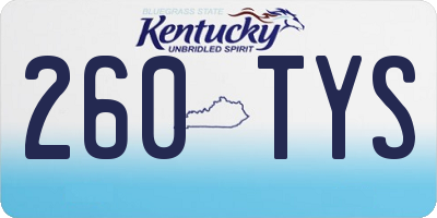 KY license plate 260TYS