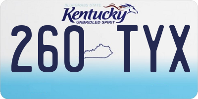 KY license plate 260TYX