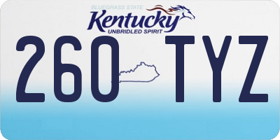 KY license plate 260TYZ