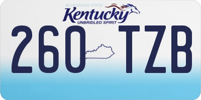 KY license plate 260TZB
