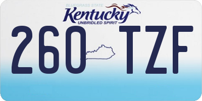 KY license plate 260TZF