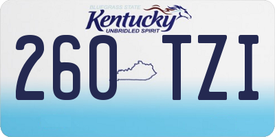KY license plate 260TZI