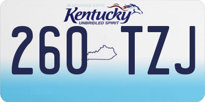 KY license plate 260TZJ