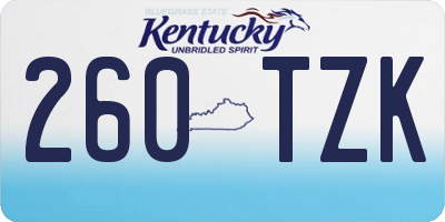 KY license plate 260TZK