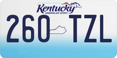 KY license plate 260TZL