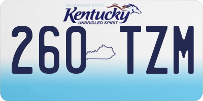 KY license plate 260TZM