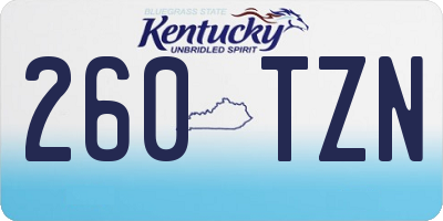 KY license plate 260TZN