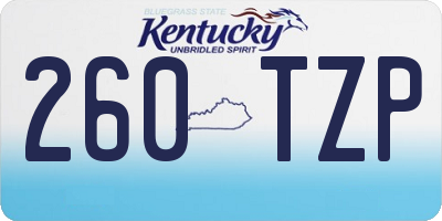 KY license plate 260TZP