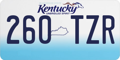 KY license plate 260TZR