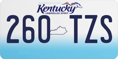 KY license plate 260TZS