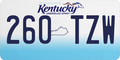 KY license plate 260TZW