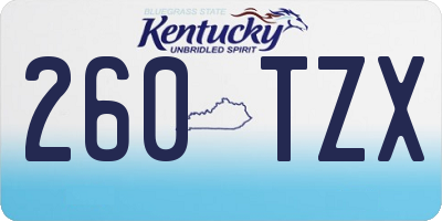 KY license plate 260TZX