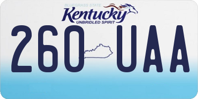 KY license plate 260UAA