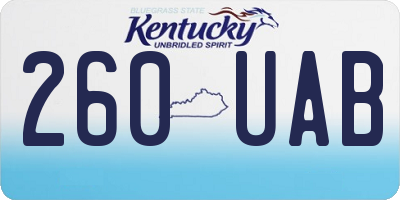 KY license plate 260UAB