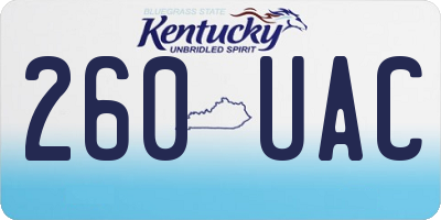 KY license plate 260UAC