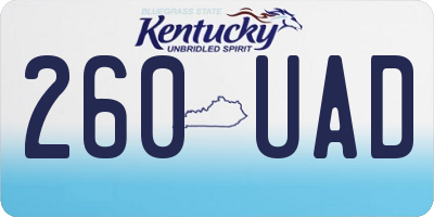 KY license plate 260UAD