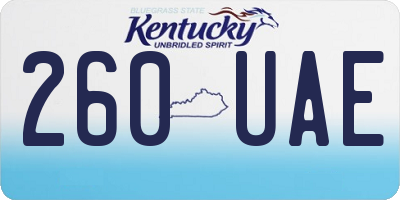 KY license plate 260UAE