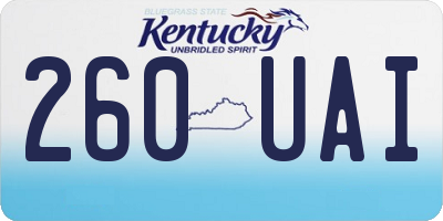 KY license plate 260UAI